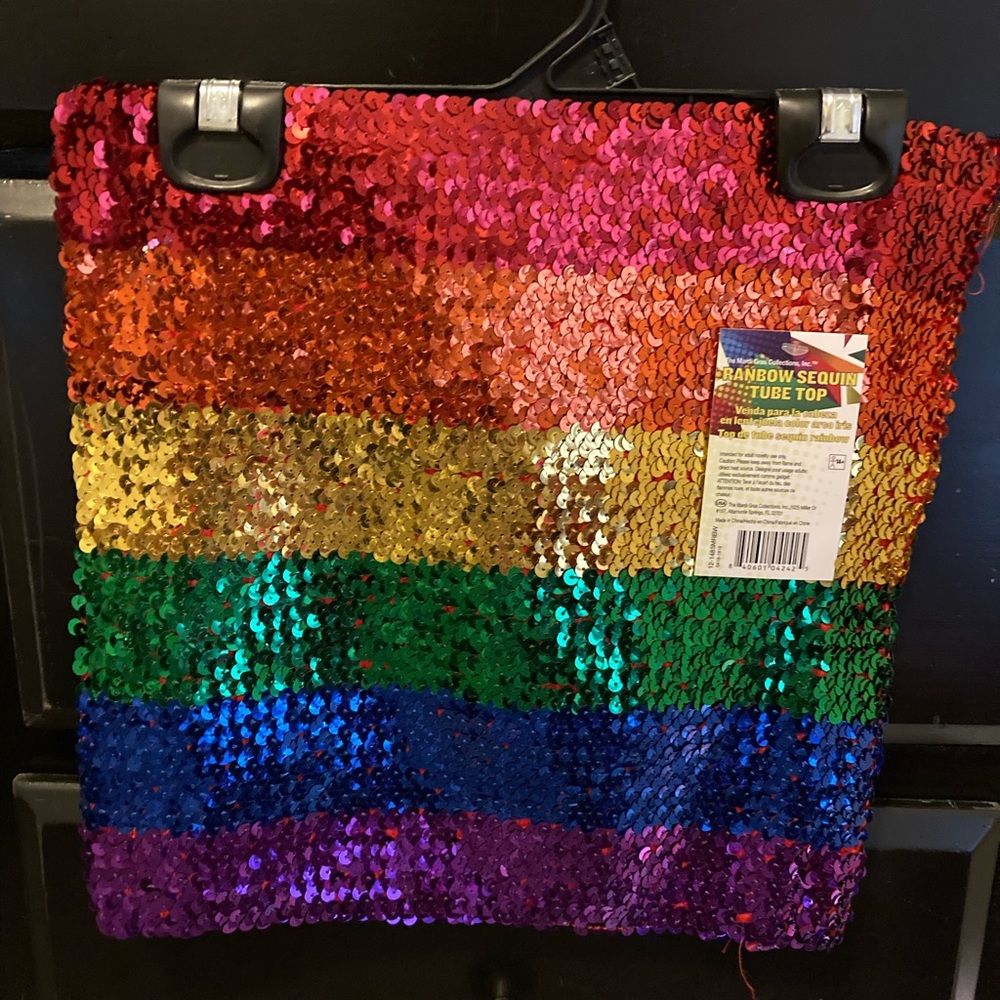 Rainbow sequence tube top. One size fits most